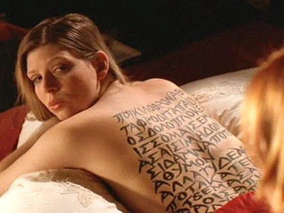Tara from Buffy the vampire slayer. Poem written on her back